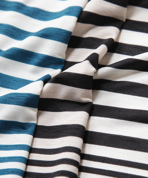 INTERPLANET WINGS(インタープラネットウィング)の「MIXボーダーカットワンピース(ワンピース・レディース・ホワイト/ベージュ/ブルー・38)」の7枚目の写真