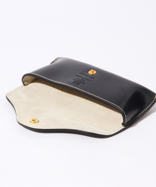 White House COX ブライドルレザー メガネケース ブラック ホワイト