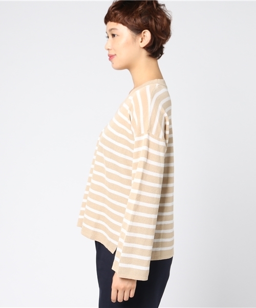 panasea（パナシア）の「定番Vネックボーダーニットプルオーバー（ニット/セーター・レディース・ブラック/ベージュ/レッド/イエロー/ブルー・FREE）」の10枚目の写真