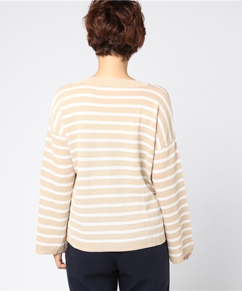 panasea（パナシア）の「定番Vネックボーダーニットプルオーバー（ニット/セーター・レディース・ブラック/ベージュ/レッド/イエロー/ブルー・FREE）」の8枚目の写真