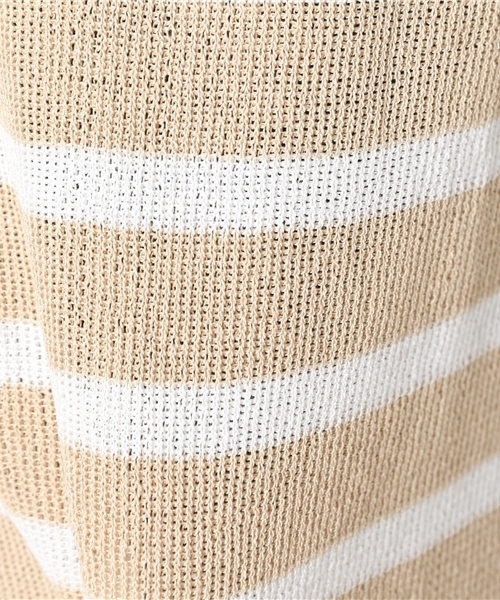 panasea（パナシア）の「定番Vネックボーダーニットプルオーバー（ニット/セーター・レディース・ブラック/ベージュ/レッド/イエロー/ブルー・FREE）」の7枚目の写真