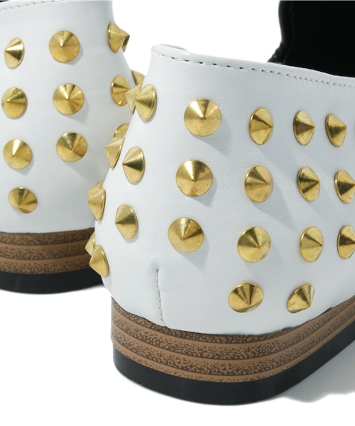 WEGO(ウィゴー)の「バイカラースタッズスリッポン(ブーツ・レディース・ブラック/その他1・23.5/24.5)」の8枚目の写真