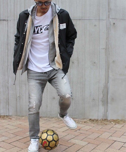 LIBERTY CITY（リバティシティ）の「【LIBERTY CITY/リバティーシティ】[TEAM LIBERTY CITY] 裏ボア コーチジャケット（ナイロンジャケット・メンズ・ブラック/グレー・LARGE/MEDIUM/SMALL）」の22枚目の写真