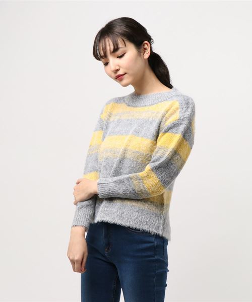 RIVE DROITE（リヴドロワ）の「グラデーションボーダープルオーバー（ニット/セーター・レディース・サックスブルー/イエロー・FREE）」の12枚目の写真