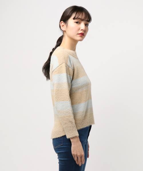 RIVE DROITE（リヴドロワ）の「グラデーションボーダープルオーバー（ニット/セーター・レディース・サックスブルー/イエロー・FREE）」の3枚目の写真