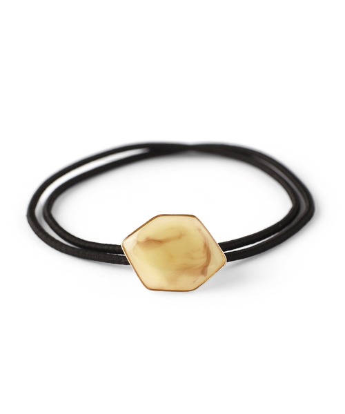 ANEMONE（アネモネ）の「ゴールドフレームの艶めきヘキサゴンプレートのヘアゴム（ヘアゴム・レディース・ベージュ/ブラウン/グレー/カーキ/ネイビー・FREE）」の11枚目の写真