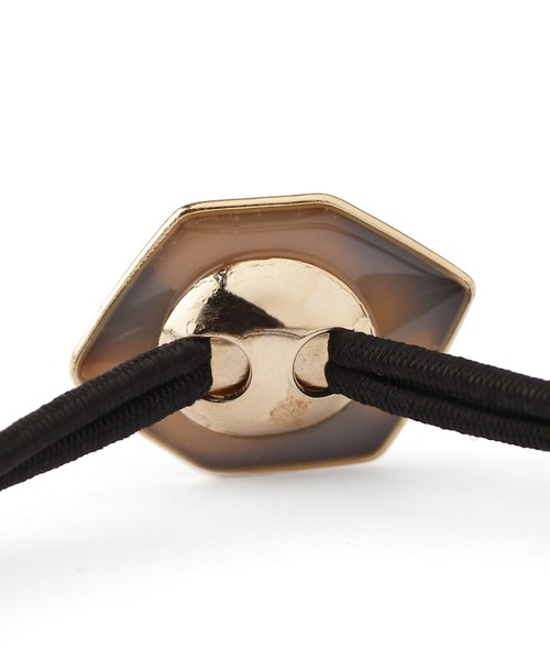 ANEMONE（アネモネ）の「ゴールドフレームの艶めきヘキサゴンプレートのヘアゴム（ヘアゴム・レディース・ベージュ/ブラウン/グレー/カーキ/ネイビー・FREE）」の13枚目の写真