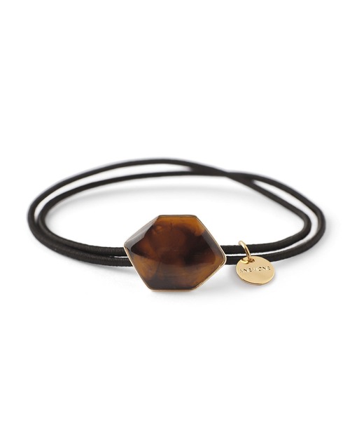 ANEMONE（アネモネ）の「ゴールドフレームの艶めきヘキサゴンプレートのヘアゴム（ヘアゴム・レディース・ベージュ/ブラウン/グレー/カーキ/ネイビー・FREE）」の8枚目の写真