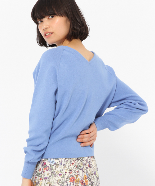 LAKOLE(ラコレ)の「【マシーンウォッシャブル】2WAYフルニードルニット / LAKOLE(ニット/セーター・レディース・オフホワイト/グレー/ネイビー/ライトブルー・MEDIUM/SMALL)」の1枚目の写真