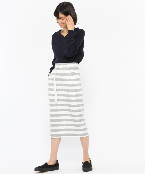 LAKOLE(ラコレ)の「【マシーンウォッシャブル】2WAYフルニードルニット / LAKOLE(ニット/セーター・レディース・オフホワイト/グレー/ネイビー/ライトブルー・MEDIUM/SMALL)」の6枚目の写真