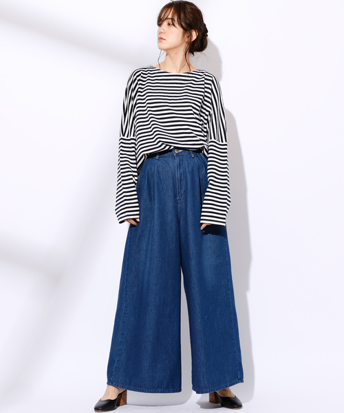 Lee(リー)の「【LEE/リー】WIDEPANTS/ワイドデニムパンツ(デニムパンツ・レディース・ライトブルー/ブルー・MEDIUM/SMALL)」の7枚目の写真