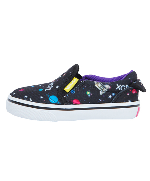 X-girl Stages（エックスガールステージス）の「XGS★ × VANS SLIP-ON “SPACE FLIGHT”（スニーカー・キッズ・ブラック・14/15 /16/17/18/19/20/21）」の2枚目の写真