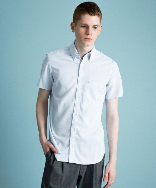 UNITED TOKYO（ユナイテッドトウキョウ）の「カラミボタンダウンショートスリーブシャツ（シャツ/ブラウス・メンズ・ネイビー/オフホワイト/サックスブルー・1/2/3）」の3枚目の写真