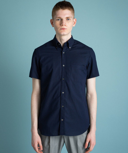 UNITED TOKYO（ユナイテッドトウキョウ）の「カラミボタンダウンショートスリーブシャツ（シャツ/ブラウス・メンズ・ネイビー/オフホワイト/サックスブルー・1/2/3）」の11枚目の写真