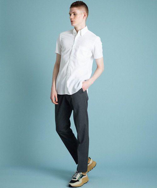 UNITED TOKYO（ユナイテッドトウキョウ）の「カラミボタンダウンショートスリーブシャツ（シャツ/ブラウス・メンズ・ネイビー/オフホワイト/サックスブルー・1/2/3）」の7枚目の写真