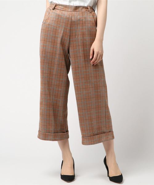 KOBE LETTUCE（コウベレタス）の「フェイクスエード裾折返しクロップド丈ワイドパンツ/レディース/ガウチョ/ボトムス[M1929]神戸レタス（その他パンツ・レディース・ブラック/ブラウン/カーキ/ピンク/アイボリー/マスタード/グレー系その他/ピンク系その他/ベージュ系その他2/チャコールグレー・FREE）」の6枚目の写真