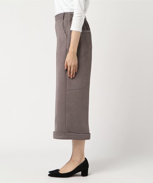 KOBE LETTUCE（コウベレタス）の「フェイクスエード裾折返しクロップド丈ワイドパンツ/レディース/ガウチョ/ボトムス[M1929]神戸レタス（その他パンツ・レディース・ブラック/ブラウン/カーキ/ピンク/アイボリー/マスタード/グレー系その他/ピンク系その他/ベージュ系その他2/チャコールグレー・FREE）」の11枚目の写真