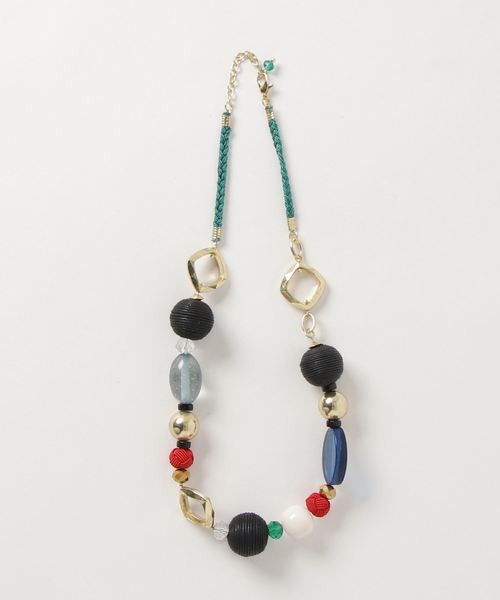 チャイハネ(チャイハネ)の「【チャイハネ】ミックスビーズモダンネックレス(ネックレス・レディース・レッド/グリーン・FREE)」の6枚目の写真