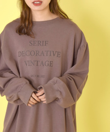 w closet | ロゴプリント入りボリューム袖スウェット(スウェット)