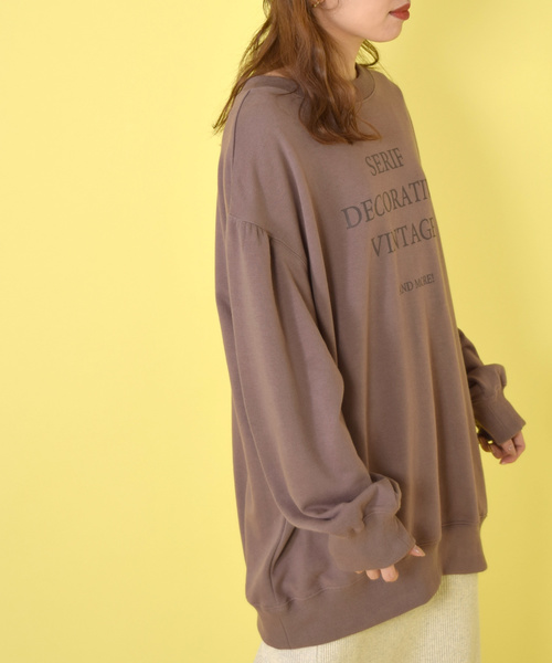 w closet（ダブルクローゼット）の「ロゴプリント入りボリューム袖スウェット（スウェット・レディース・サックスブルー/スモークグレー/グレー系その他・FREE）」の5枚目の写真