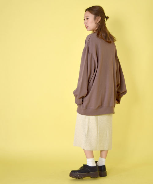 w closet（ダブルクローゼット）の「ロゴプリント入りボリューム袖スウェット（スウェット・レディース・サックスブルー/スモークグレー/グレー系その他・FREE）」の6枚目の写真