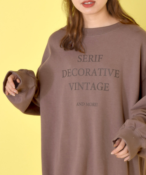 w closet（ダブルクローゼット）の「ロゴプリント入りボリューム袖スウェット（スウェット・レディース・サックスブルー/スモークグレー/グレー系その他・FREE）」の7枚目の写真