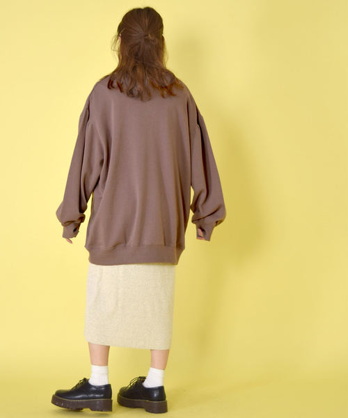 w closet（ダブルクローゼット）の「ロゴプリント入りボリューム袖スウェット（スウェット・レディース・サックスブルー/スモークグレー/グレー系その他・FREE）」の8枚目の写真