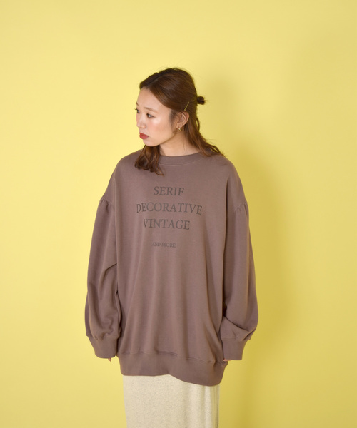 w closet（ダブルクローゼット）の「ロゴプリント入りボリューム袖スウェット（スウェット・レディース・サックスブルー/スモークグレー/グレー系その他・FREE）」の9枚目の写真