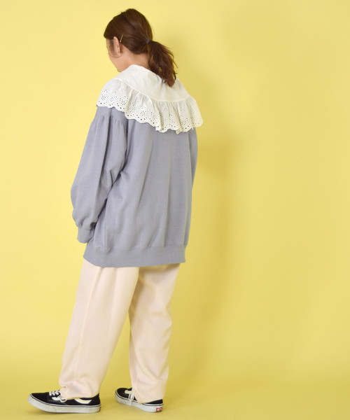 w closet（ダブルクローゼット）の「ロゴプリント入りボリューム袖スウェット（スウェット・レディース・サックスブルー/スモークグレー/グレー系その他・FREE）」の11枚目の写真