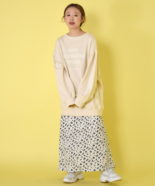 w closet（ダブルクローゼット）の「ロゴプリント入りボリューム袖スウェット（スウェット・レディース・サックスブルー/スモークグレー/グレー系その他・FREE）」の16枚目の写真