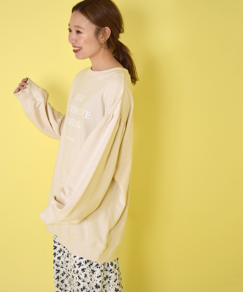 w closet（ダブルクローゼット）の「ロゴプリント入りボリューム袖スウェット（スウェット・レディース・サックスブルー/スモークグレー/グレー系その他・FREE）」の17枚目の写真