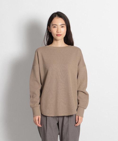 niko and...（ニコアンド）の「バックヘンリー鹿の子プルオーバー（Tシャツ/カットソー・レディース・ブラック/オフホワイト/ベージュ/ブラック系その他・MEDIUM/LARGE）」の8枚目の写真