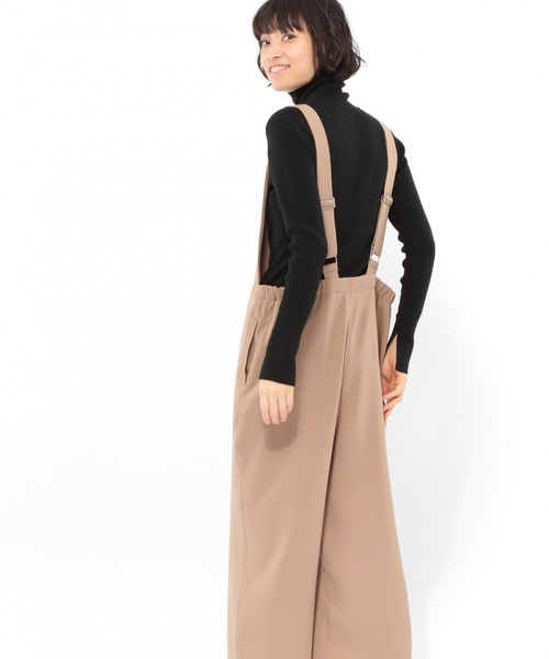 LAKOLE（ラコレ）の「ダブルクロスVネックサロペット / LAKOLE（サロペット/オーバーオール・レディース・ブラック/ベージュ・SMALL/MEDIUM）」の13枚目の写真