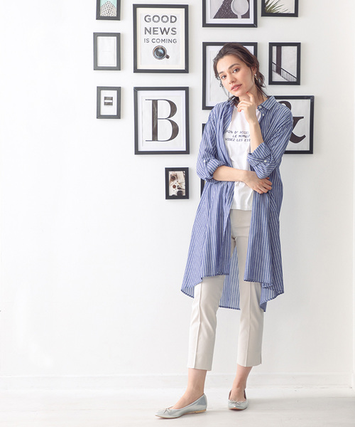 Petit Honfleur（プチオンフルール）の「◇カタログ掲載◇ピンタックパンツ（その他パンツ・レディース・ネイビー/グリーン/アイボリー・70/67/64/61）」の6枚目の写真