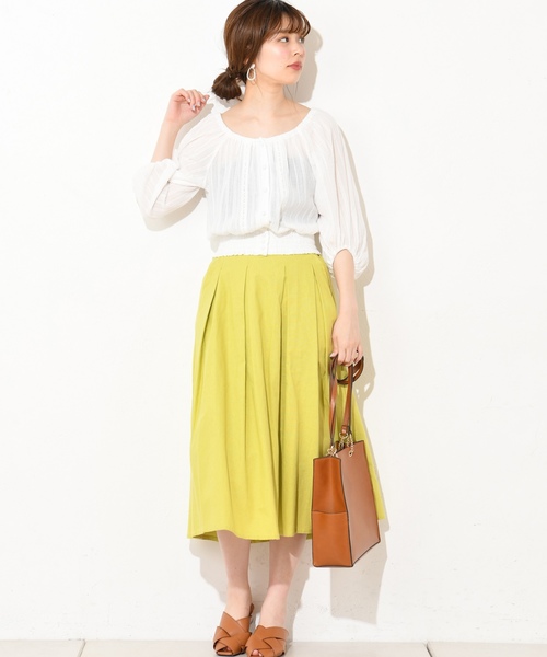 natural couture（ナチュラルクチュール）の「ドットドビーボリューム袖ブラウス（シャツ/ブラウス・レディース・ベージュ/オフホワイト/ミント/ピンクベージュ・FREE）」の5枚目の写真