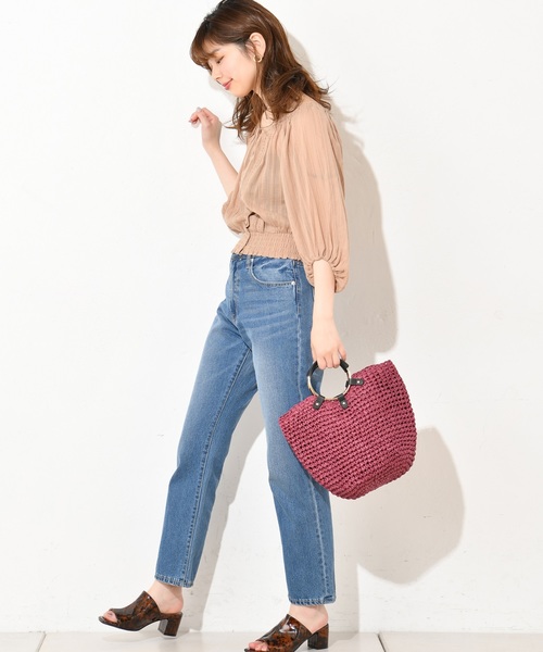 natural couture（ナチュラルクチュール）の「ドットドビーボリューム袖ブラウス（シャツ/ブラウス・レディース・ベージュ/オフホワイト/ミント/ピンクベージュ・FREE）」の8枚目の写真