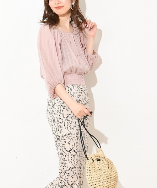 natural couture（ナチュラルクチュール）の「ドットドビーボリューム袖ブラウス（シャツ/ブラウス・レディース・ベージュ/オフホワイト/ミント/ピンクベージュ・FREE）」の14枚目の写真