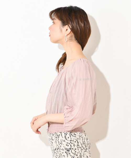 natural couture（ナチュラルクチュール）の「ドットドビーボリューム袖ブラウス（シャツ/ブラウス・レディース・ベージュ/オフホワイト/ミント/ピンクベージュ・FREE）」の18枚目の写真