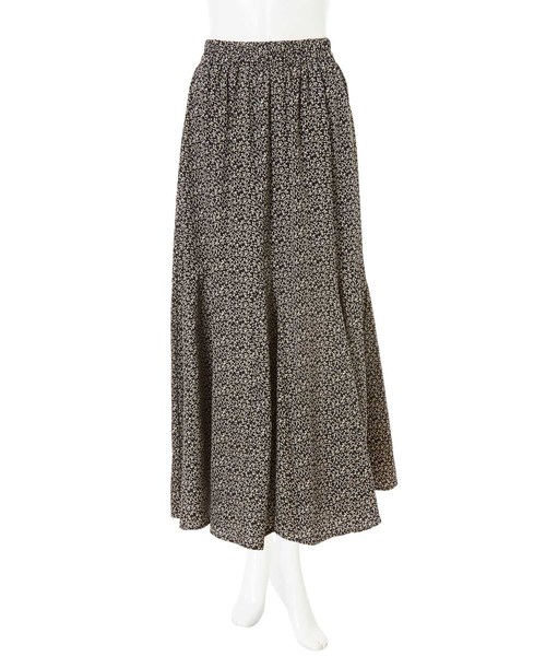 fifth（フィフス）の「小花柄ロングフレアスカート（スカート・レディース・ブラック/ホワイト・MEDIUM）」の5枚目の写真