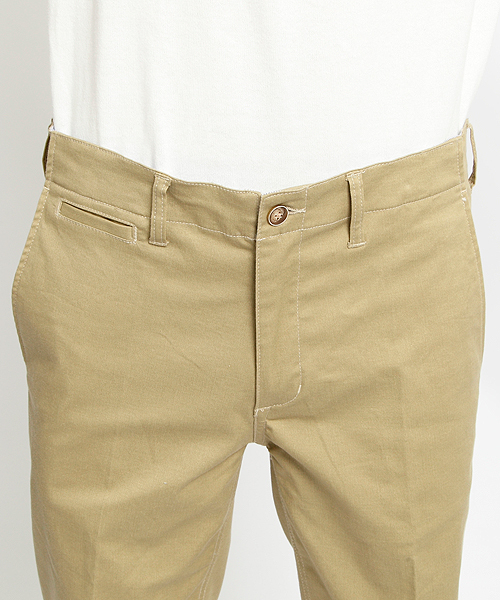 SILAS（サイラス）の「TWILL TROUSERS（チノパンツ・メンズ・ベージュ/ブルー・30inch/32inch/34inch）」の4枚目の写真