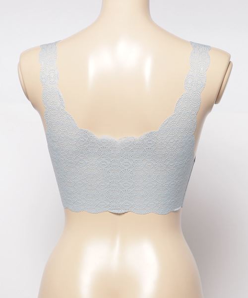 Sloggi(スロギー)の「レースタイプ(スロギーG057) カップ付きハーフトップ sloggi G057 N-Top(ブラジャー・レディース・ライトブルー/ライトベージュ・M/L/S)」の4枚目の写真