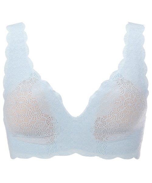 Sloggi(スロギー)の「レースタイプ(スロギーG057) カップ付きハーフトップ sloggi G057 N-Top(ブラジャー・レディース・ライトブルー/ライトベージュ・M/L/S)」の2枚目の写真