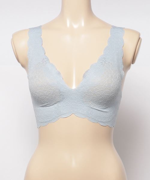 Sloggi(スロギー)の「レースタイプ(スロギーG057) カップ付きハーフトップ sloggi G057 N-Top(ブラジャー・レディース・ライトブルー/ライトベージュ・M/L/S)」の9枚目の写真