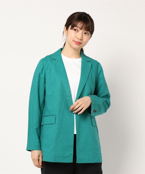 LOWRYS FARM（ローリーズファーム）の「アサコンＳＥＴＵＰ／ジャケット　838537（テーラードジャケット・レディース・ブラウン/アイボリー/グリーン・FREE）」の18枚目の写真