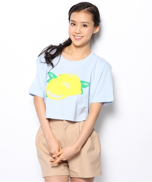 WEGO(ウィゴー)の「WEGO/フルーツ柄クロップドTシャツ(Tシャツ/カットソー・レディース・オフホワイト/ブラック/その他1/その他2・FREE)」の14枚目の写真