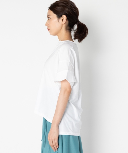 HELIOPOLE(エリオポール)の「【吸湿速乾】 スキッパー プルオーバー(Tシャツ/カットソー・レディース・ホワイト/ブラック/ベージュ/クリーム・38)」の7枚目の写真