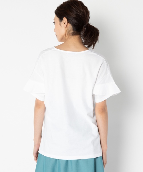 HELIOPOLE(エリオポール)の「【吸湿速乾】 スキッパー プルオーバー(Tシャツ/カットソー・レディース・ホワイト/ブラック/ベージュ/クリーム・38)」の8枚目の写真