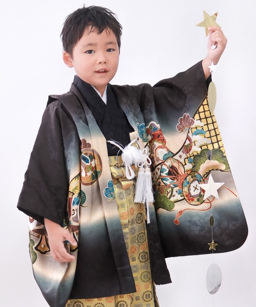 七五三 5歳 絵羽織袴セット 110cm 5歳 七五三 絵羽 羽織袴 12点セット（着物）｜KYOETSU（キョウエツ）の
