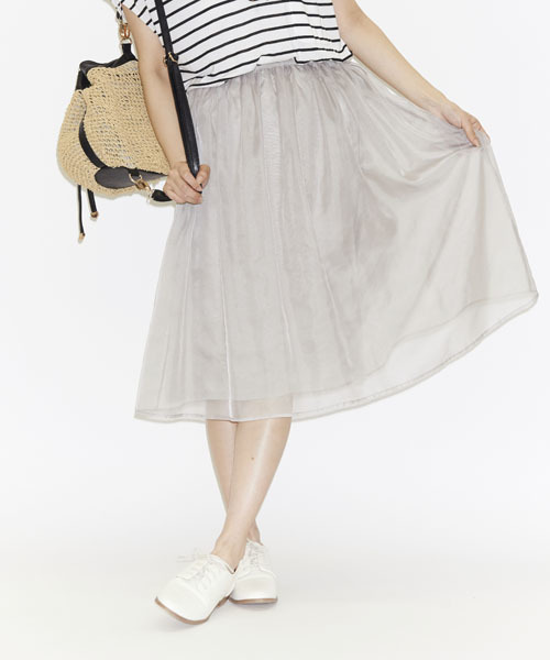 Another Edition(アナザーエディション)の「AE hello LAYER SK ◆(スカート・レディース・オリーブ/ライトブルー・フリー)」の2枚目の写真