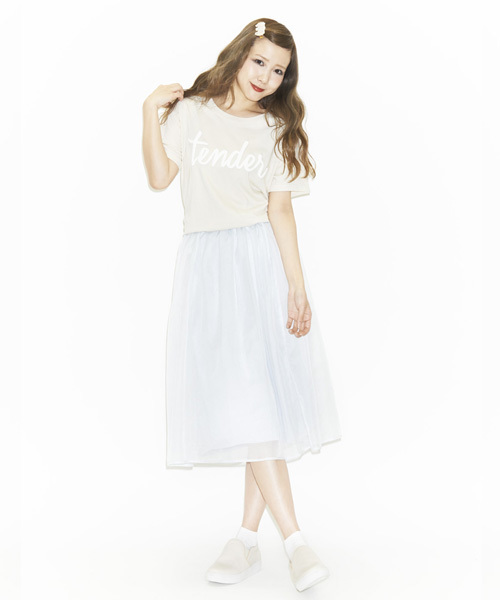 Another Edition(アナザーエディション)の「AE hello LAYER SK ◆(スカート・レディース・オリーブ/ライトブルー・フリー)」の1枚目の写真